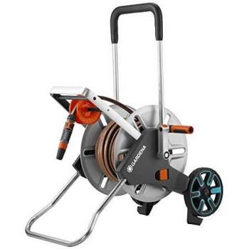 Gardena CleverRoll M Easy Metal Set: Carro para manguera con 60 m de capacidad, guía de manguera muy