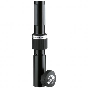 Soporte de altavoz K&M 21441 con adaptador Ring Lock, color negro, altura de 10.62 pulgadas, rotatable y montaje en pared