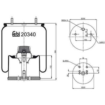 Fuelle de suspensión neumática FEBI BILSTEIN 20340