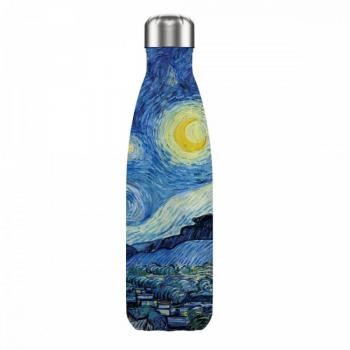 Botella Isotérmica Enesco Noche Estrellada - Botella de acero inoxidable, diseño inspirado en la obra Noche Estrellada de Van Gogh, capacidad de 500 ml, mantiene bebidas frías hasta 24 horas
