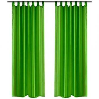 vidaXL 2 Cortinas verdes transparentes 140 x 225 cm