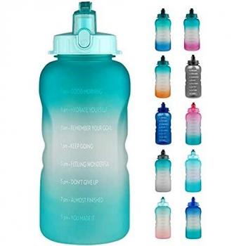 Reeho 3 .8 L Botella Agua Deporte, Botella Plastica Tritan Reutilizable 1 Galón, Botella Agua Gimnasio con Marcador de Tiempo para Athletic, sin BPA
