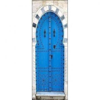 Adhesivo para puerta Trompe l oeil decoración interior puerta oriental Réf 530, 93 x 204 cm