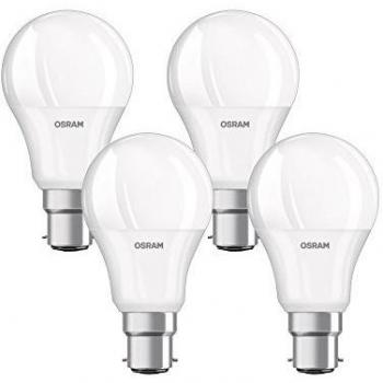 Bombilla LED Osram B22d 8W 2700K (equivalente a 60W) - Lote de 4 unidades, luz cálida
