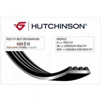 Correa auxiliar-v HUTCHINSON 1255 K 5 para CITROËN y OPEL