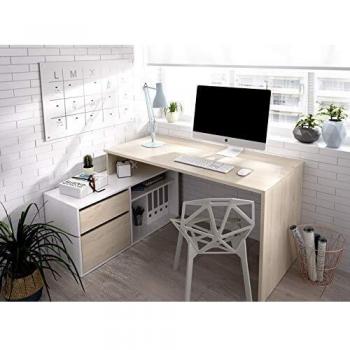 HOMEKIT Mesa Escritorio,despacho Reversible, Madera, Naturaleza, 139x92x75cm