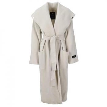 Elisabetta Franchi Women's Beige Belted Knit Coat - Size XS