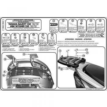 Adaptador Top Case GIVI SR44M para Yamaha Majesty 250 y MBK Skyliner