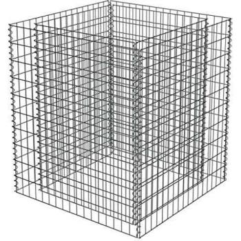 vidaXL Arriate de Gaviones de Acero 90x90x100cm Florero Patio Flores Plantas