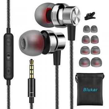 Auriculares In Ear, Blukar Auriculares con Micrófono y Cable Cómodo Reducción Ruido Sonido Estéreo Control de Volumen para Galaxy, Huawei y Todos los Dispositivos de Auriculares de 3.5mm