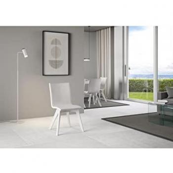 Silla Trudy con Patas Blancas y Cojín Blanco