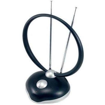 TM Electron TMANT013 Antena de Interior para televisión, compacta, amplificada con 38dB para recepción de TDT