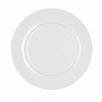 Plato Llano Bidasoa Glacial Cerámica Blanco 27 cm Pack 4x