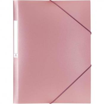Carpeta Archivex Metal A4+ con Solapas y Gomas de Polipropileno Color Rosa Metalizado