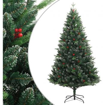 Árbol de Navidad Artificial con Bisagras y Frutos Rojos - Dimensiones 120 cm, 150 cm, 180 cm y 240 cm - Color Verde