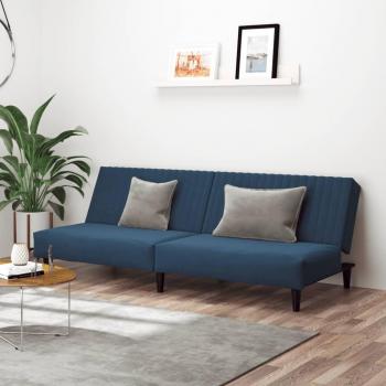 Sofá cama de 2 plazas terciopelo azul Vidaxl