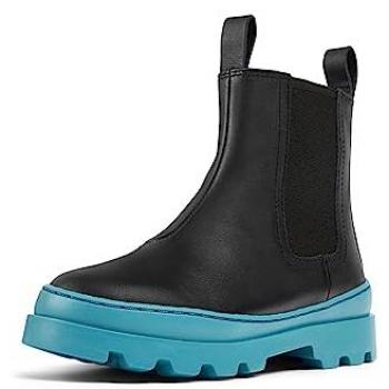Botas Camper Brutus K900320-002 para niños en piel negra con suela a contraste y cierre de cremallera