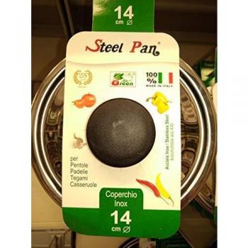 Steel pan s.r.l. M61676 - Tapa acero inox pomo baquelita 14 cm