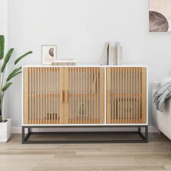 Armario aparador blanco 105x30x65 cm madera contrachapada multicapa