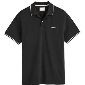 Polo de Piqué TIPPING para Hombre - Manga Corta, Color Negro, Tamaño M