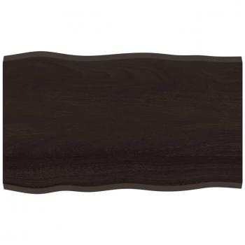 Tablero Mesa Madera Tratada Roble Borde Natural Gris 100x60x2cm Vidaxl