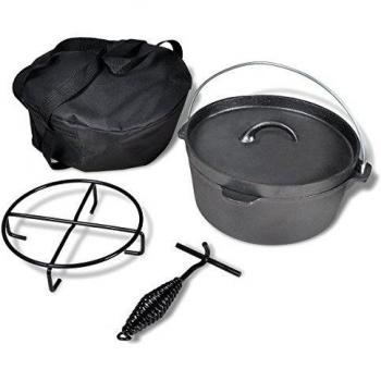 vidaXL Horno neerlandés con accesorios incluidos, 4,2 l, cacerola de camping