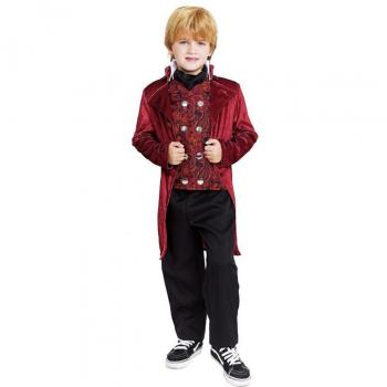 Disfraz de Duque Inglés elegante vinotinto para niño