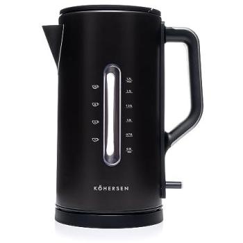 Hervidor de Agua Eléctrico Kohersen Modern Matt A451 3000 W Negro, Capacidad 1,7 L, Zonas Cool Touch, 2 Filtros Antical Intercambiables, Base Giratoria,