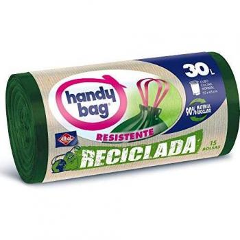 Handy Bag Bolsas de Basura Reciclada 30 litros, Plástico 90%
