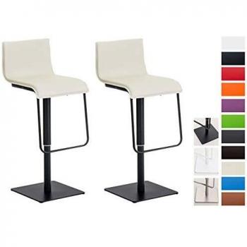 Set de 2 Taburetes Limon en Cuero PU, Altura Ajustable y Giratorios