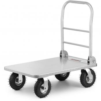 Camión de transporte plegable Viking Choice - capacidad hasta 500kg - fabricado en acero - color plata - incluye ruedas de aire