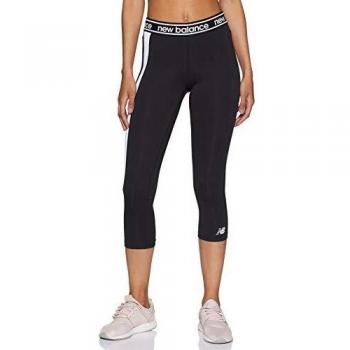 New Balance Mujer Wp91133 Capri, Mujer, Pantalones Pirata, WP91133, Negro/Blanco, S