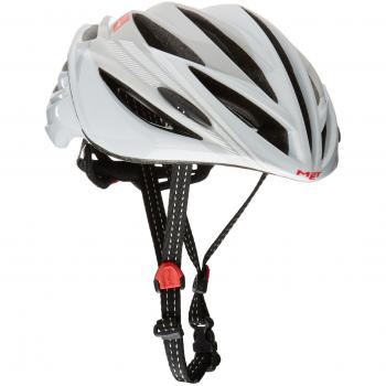 Met Forte Casco de Ciclismo, Unisex Adulto, Blanco,Plateado, 52-59 cm