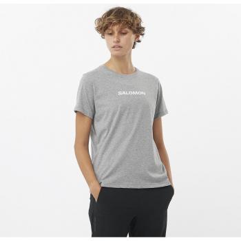 Camiseta de mujer Salomon Logo manga corta gris - XS