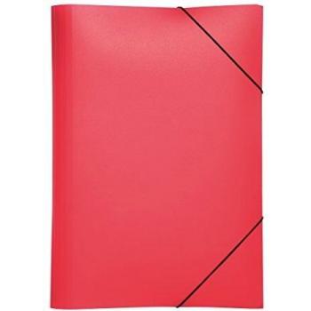Carpeta Gummizug A4 PP Trend Roja con 3 solapas y capacidad para 250 hojas