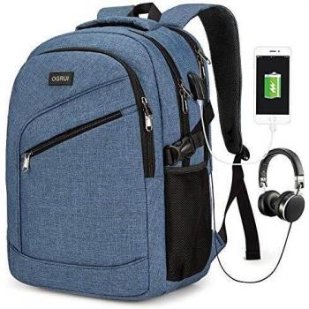 Mochila para ordenador portátil, bolsa para ordenador portátil para hombre y mujer, mochila impermeable para el día a día, mochila escolar de viaje, mochila para el día a día con puerto de carga USB
