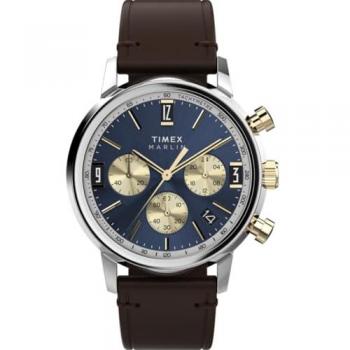 Timex Marlin Men's Brown Leather Chronograph Watch TW2W60400