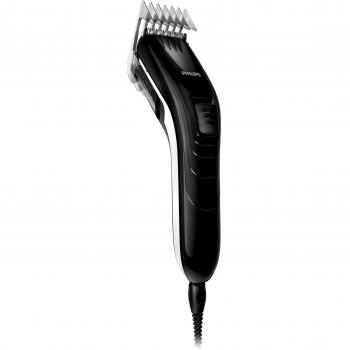 Philips QC5115/15 Cortapelos con Cable, Cuchillas de Acero Inoxidable, 11 Posiciones de Longitud, Peine-Guía Ajustable, Negro