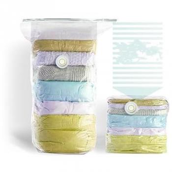 SET DE 10 BOLSAS GUARDARROPA AHORRA ESPACIO DE JOCCA - Bolsas ahorra-espacio reutilizables al vacío, reducen hasta un 70% el volumen del paquete, ideales para mud