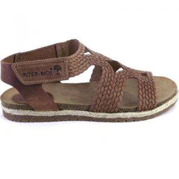 INTERBIOS 2200 Sandalias de mujer cuero NOBUK con velcro