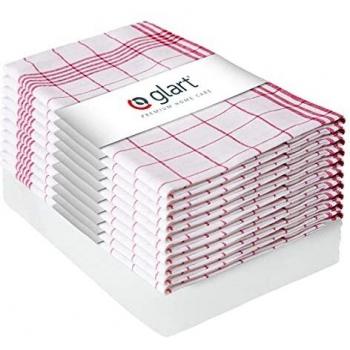 Glart Pack de paños, Algodón, Rojo/Blanco, Talla única, 10