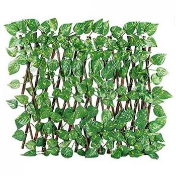 Ohomr Hoja Artificial Decorativa Pantalla de Valla Valla UV Pantalla protegida retráctil Artificiales Hojas Verdes Cerca Red Rota para decoración de jardín