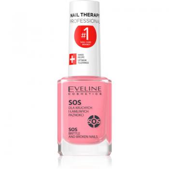Eveline Cosmetics SOS Acondicionador Multivitamínico para Uñas Roto y Quebradizo, Fortalecedor y Endurecedor Profesional con Calcio y Colágeno 12ml