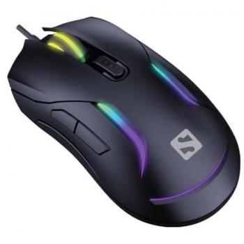 Ratón Gamer Ambidextro USB A 3600 DPI Sandberg LightFlow 6D Iluminado