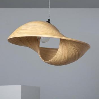 Lámpara Colgante de Bambú Shuka Grande Acacia Ø600 mm Negro/Blanco para Decoración de Salón y Dormitorio