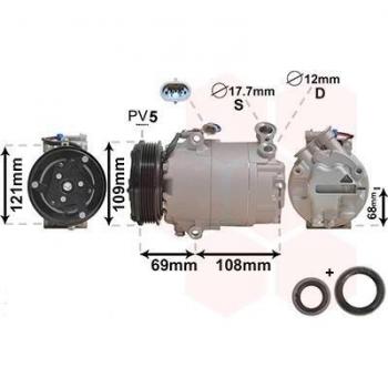 Compresor de aire acondicionado VAN WEZEL 3700K317