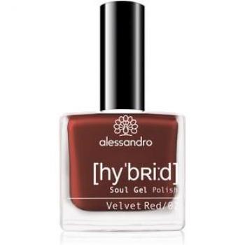 Alessandro Hybrid Nail Polish Velvet Red - Esmalte de Uñas Híbrido, Color Rojo Cereza, Perfecto para Uñas en 3 Pasos Sin Necesidad de LED, Hasta 10 Días de Duración,