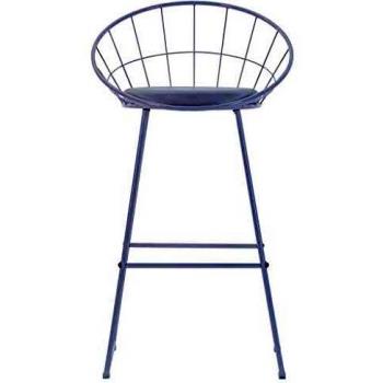 SengentoStyle Barstoelen met kunstleren zittingen 2 st staal wit