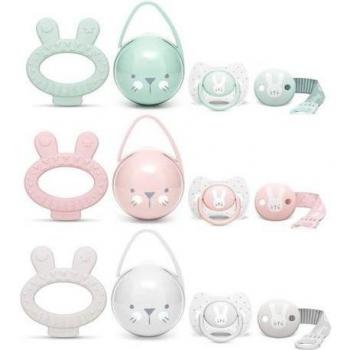 Suavinex Set Mordedor + Chupete Fisiológico 0-6 Meses + Broche Portachupetes