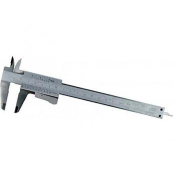 Medid MD/2217 Calibre de acero inoxidable cromado mate con freno pulsante, 150 mm